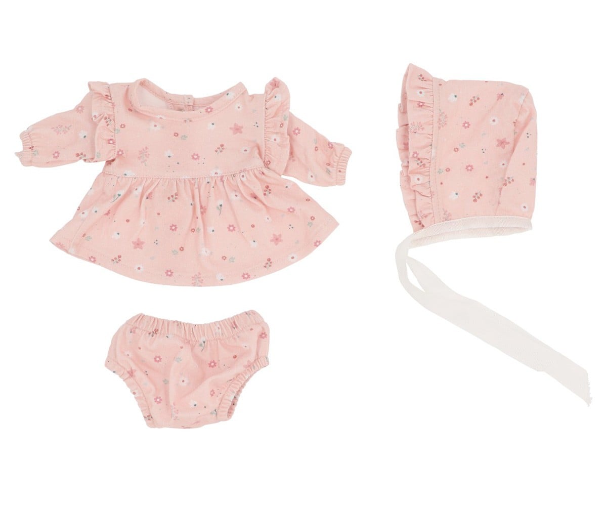 Poupée Héléna avec Robe et Bonnet Pink Flowers 2