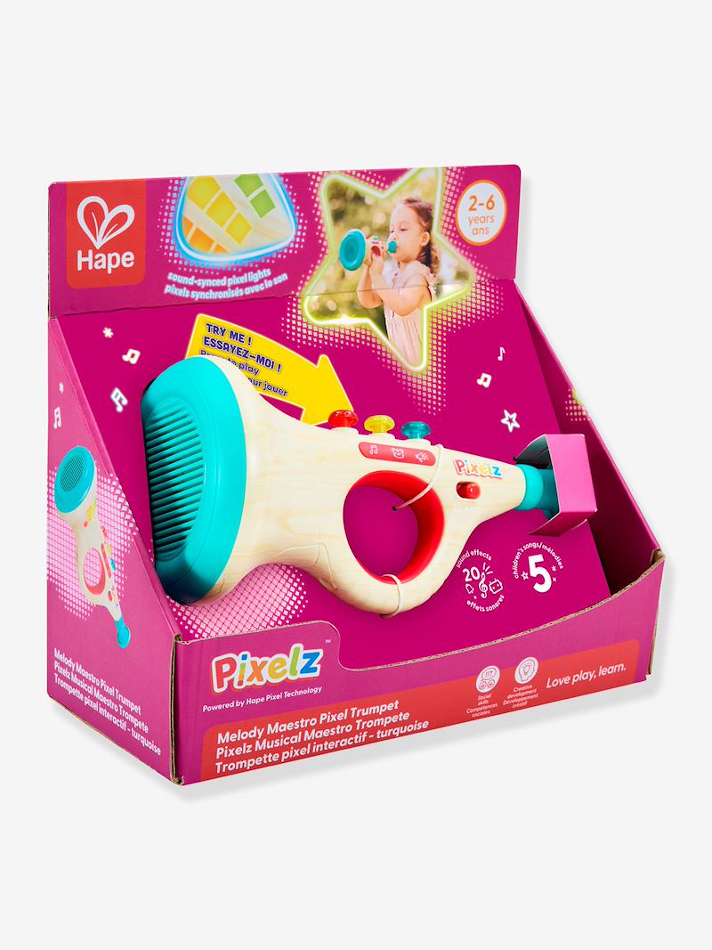 Trompette pixel interactif - turquoise
