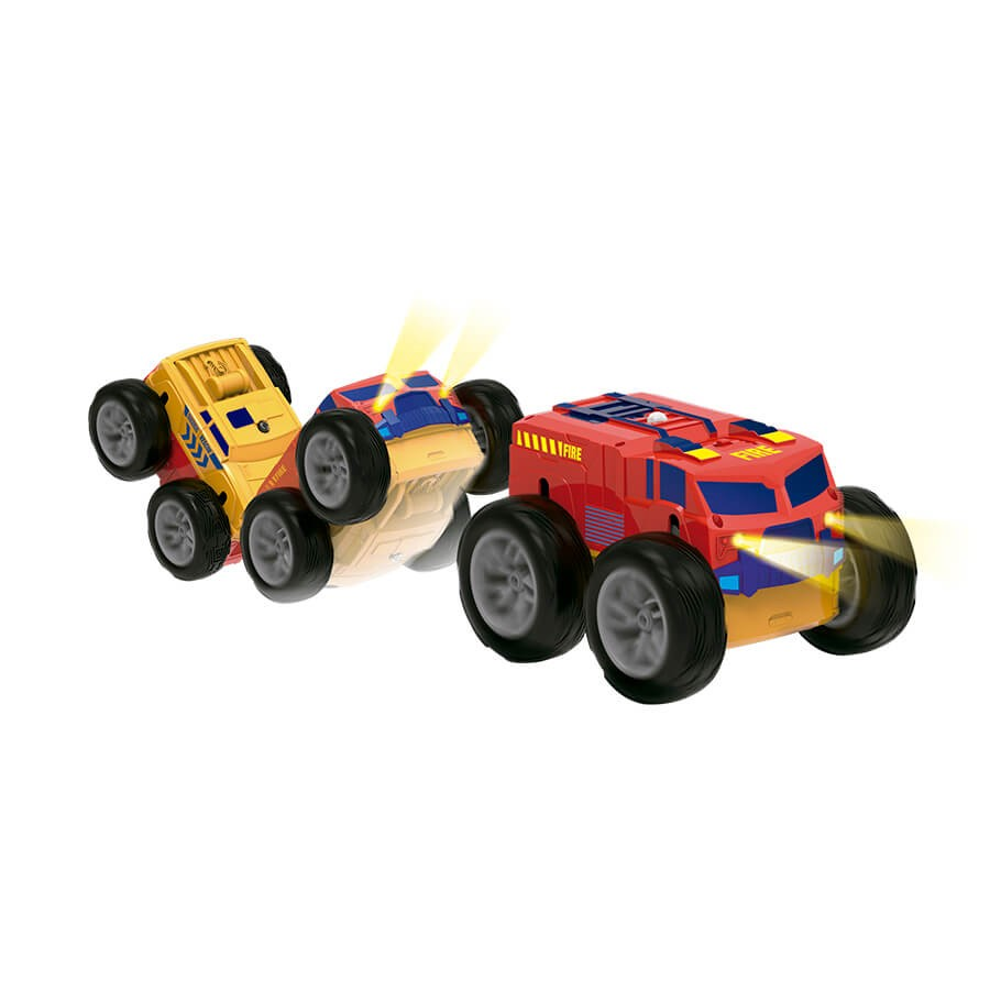 Voiture acrobate jaune et rouge 3