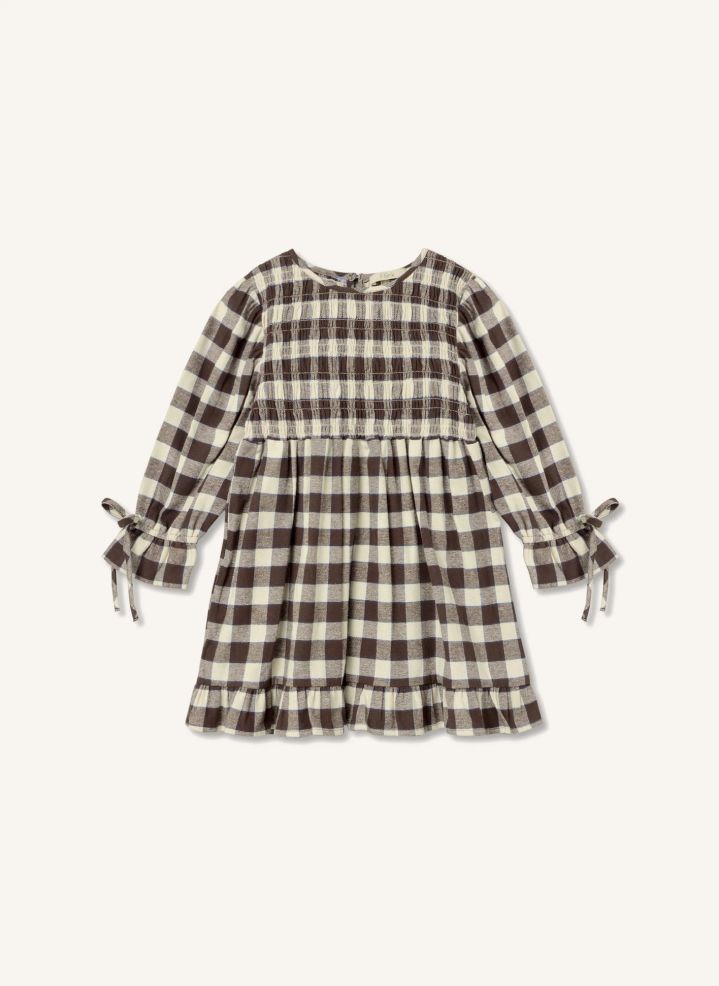 Robe FLIINK Cody carreaux écru