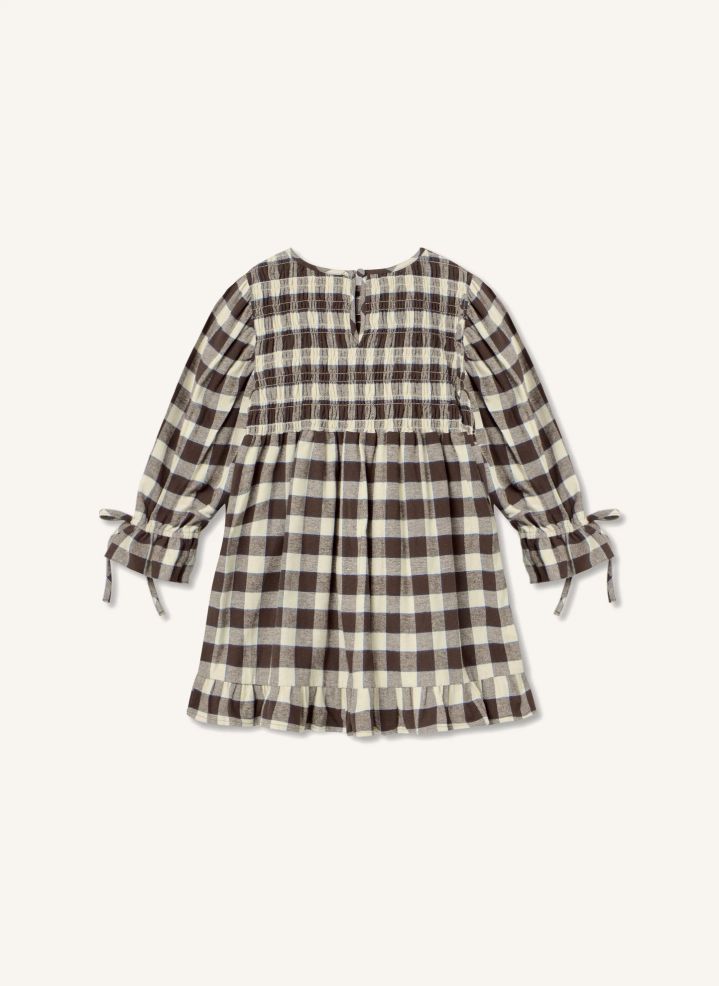 Robe FLIINK Cody carreaux écru  2