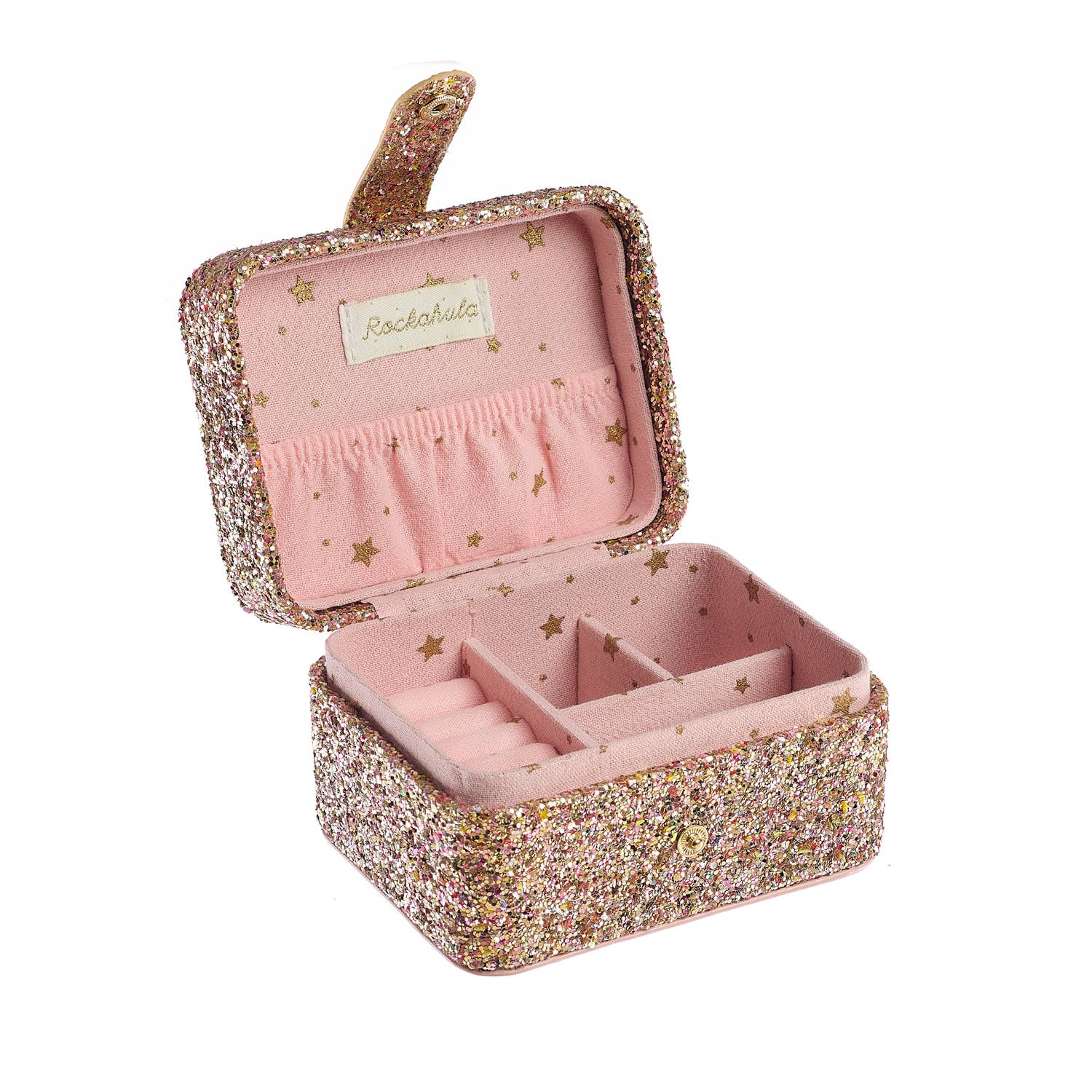 Boîte à bijoux en or pailleté confetti 2