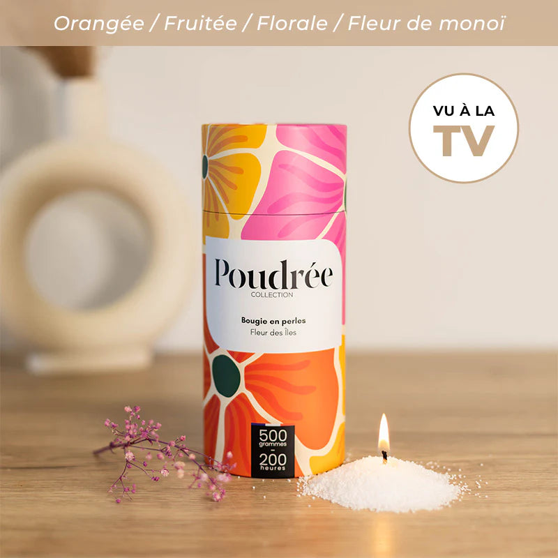 Bougie parfumée 100% naturelle - Flora Perles Fleur des îles
