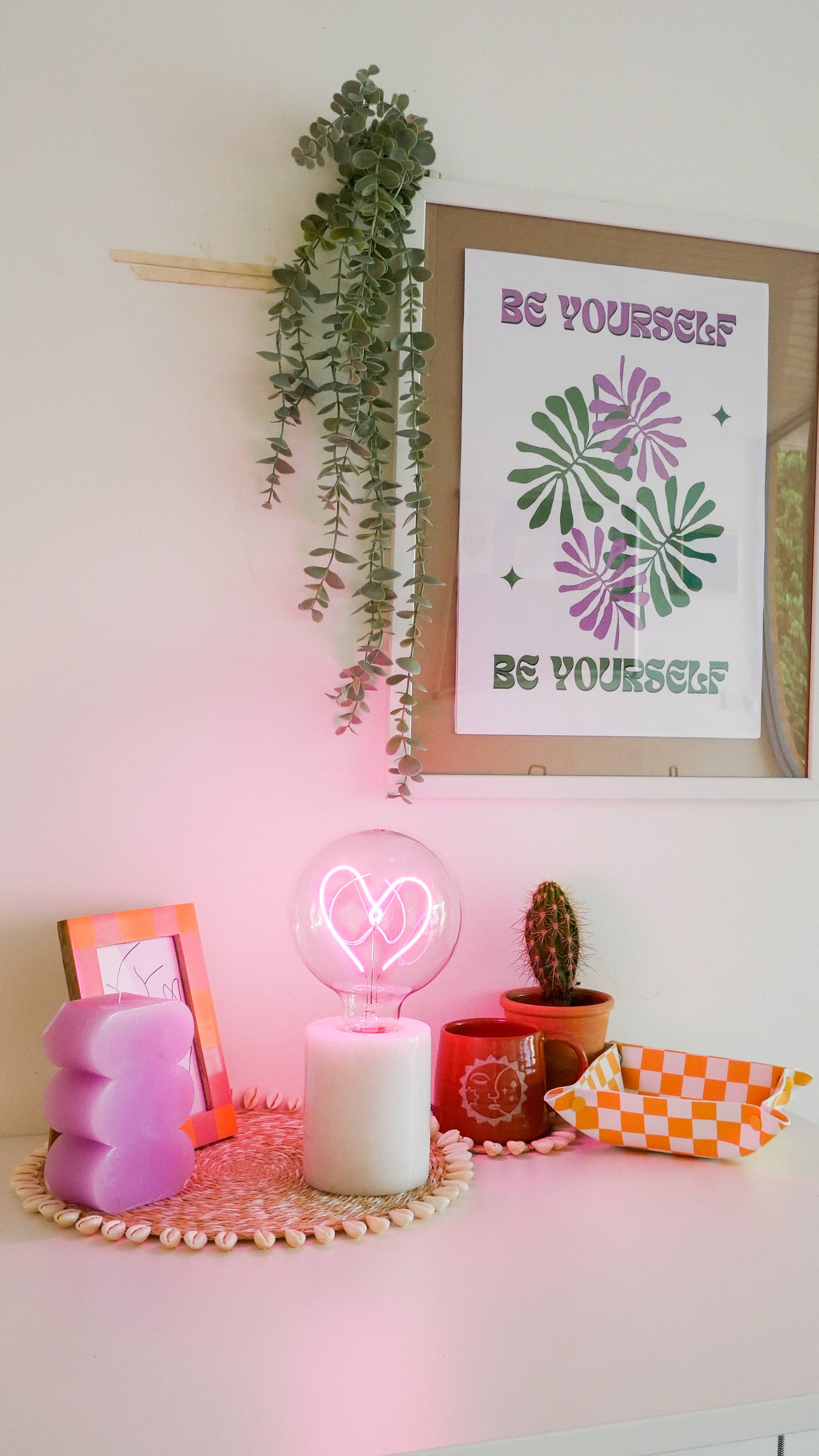 Ampoules LED à texte — Coeur rose