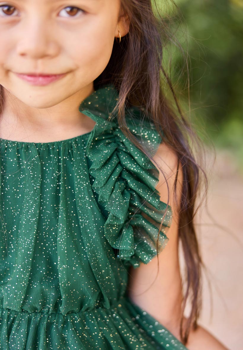 Robe Scarlett vert sapin — 4 ans
