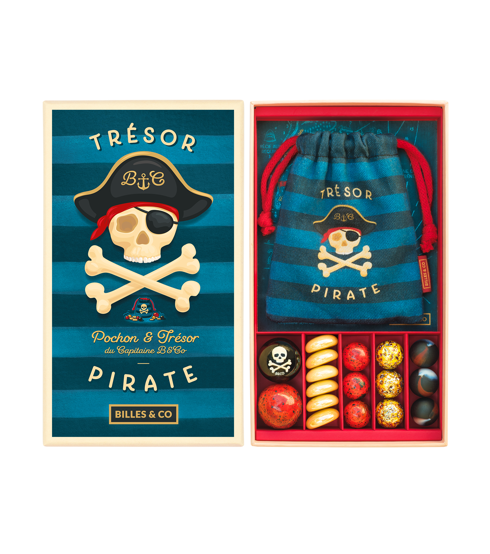 Box pochon de billes - Trésor Pirate