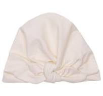 Bonnet naissance forme turban ivoire