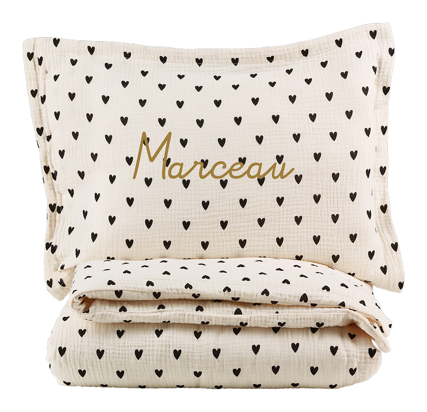 Parure de couette petits coeurs  140x200 9