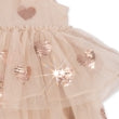 Robe coeurs à sequins beige 3
