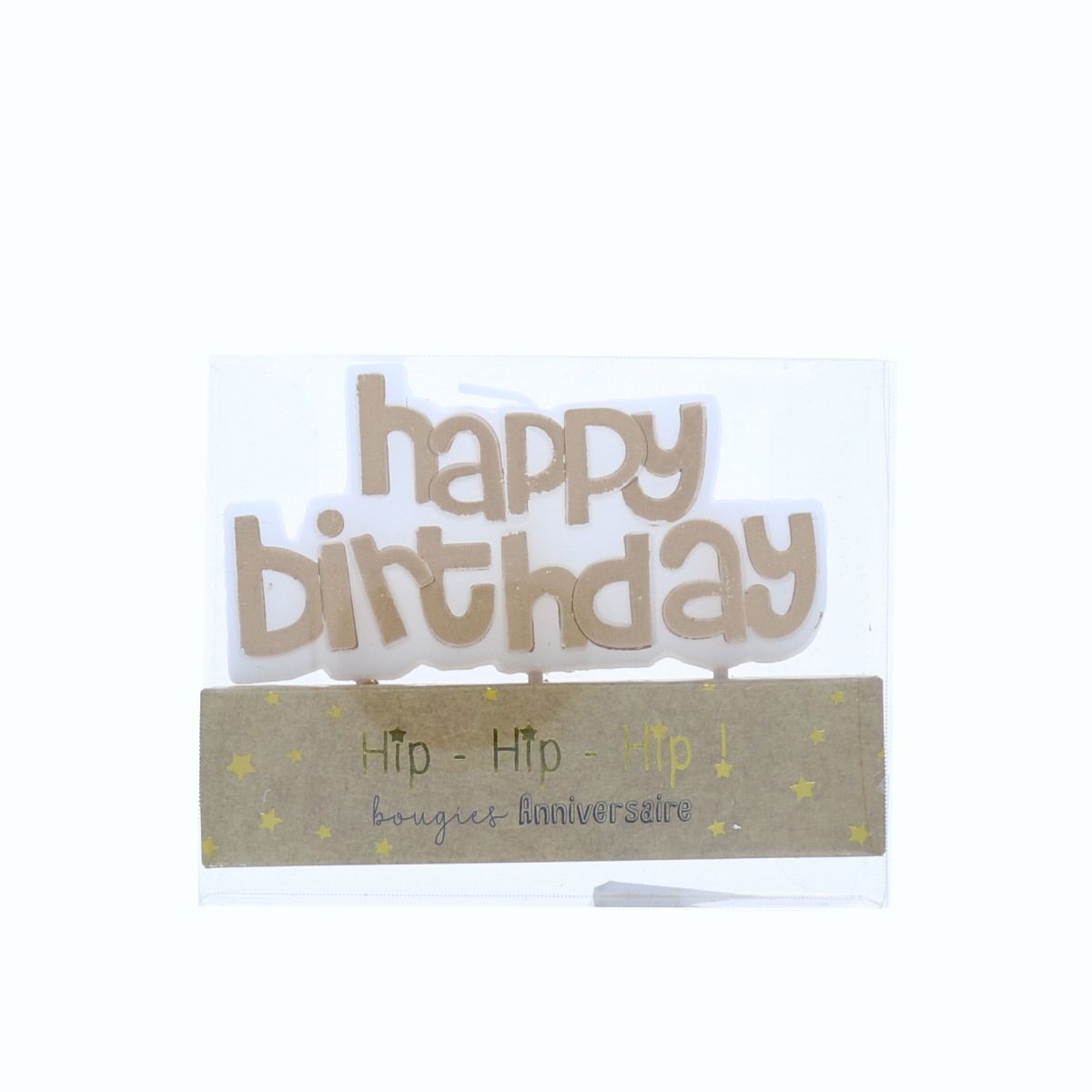 Bougie Happy birthday dorée 2