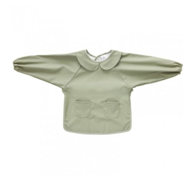 Bavoir tablier col claudine imperméable - uni vert 6/24 mois — 6/24 mois
