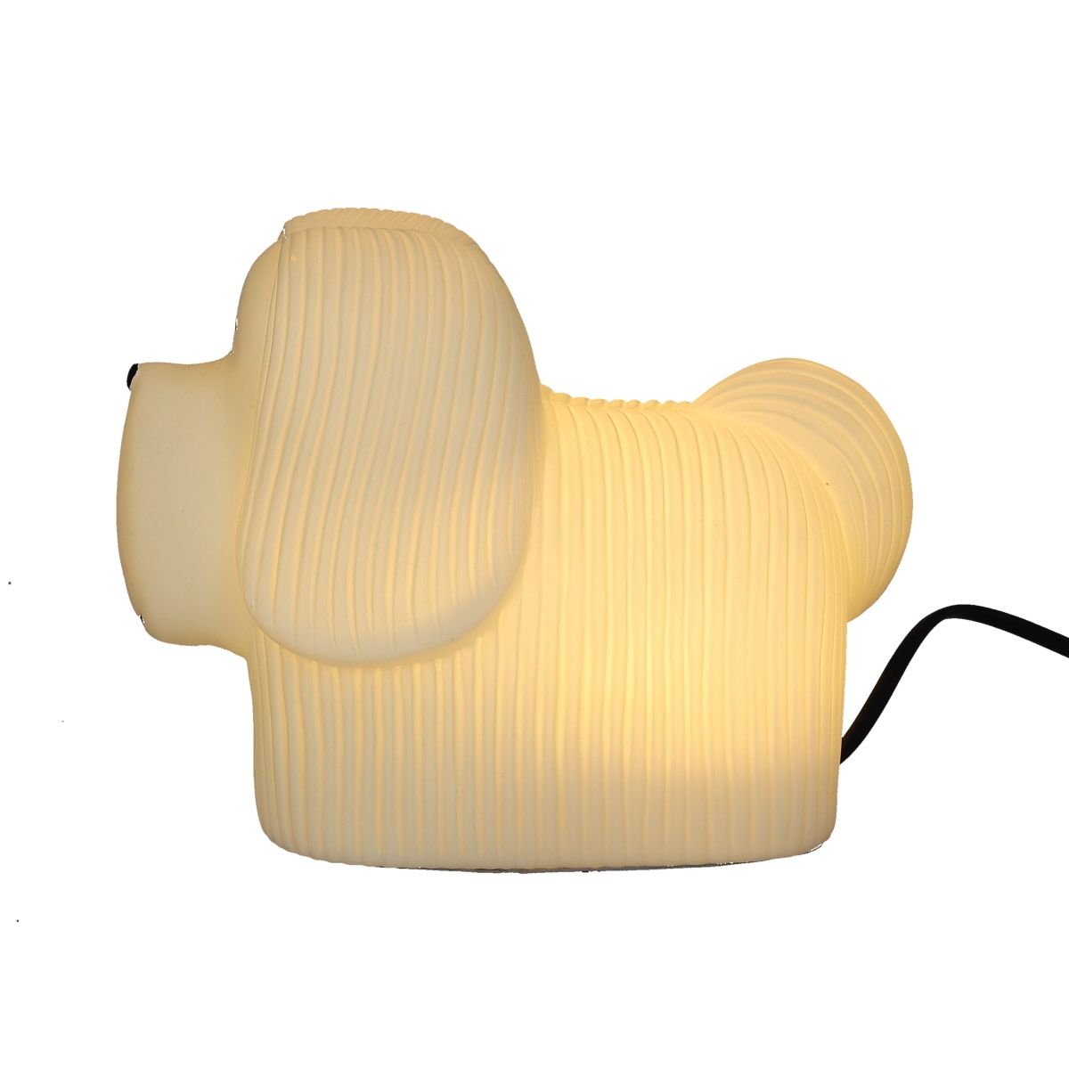 Lampe chien skye terrier blanc 2