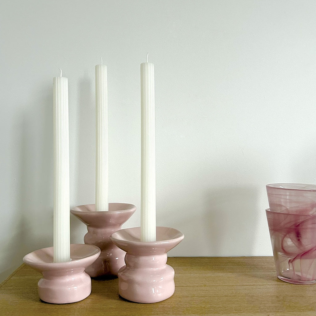 Bougeoirs Padre rose x1 2