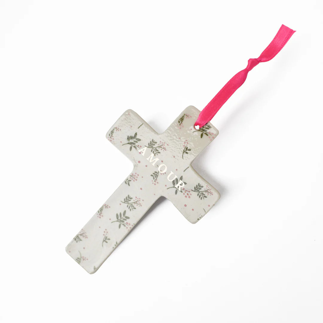 Croix murale Pink Berry Amour