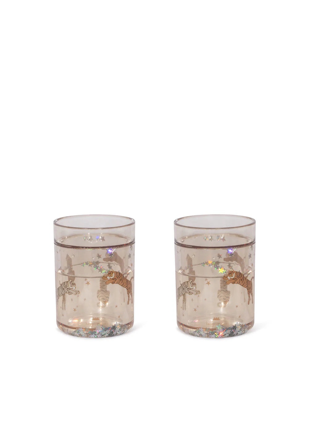 Gobelets / verres  à paillettes x 2 - Tigre 2