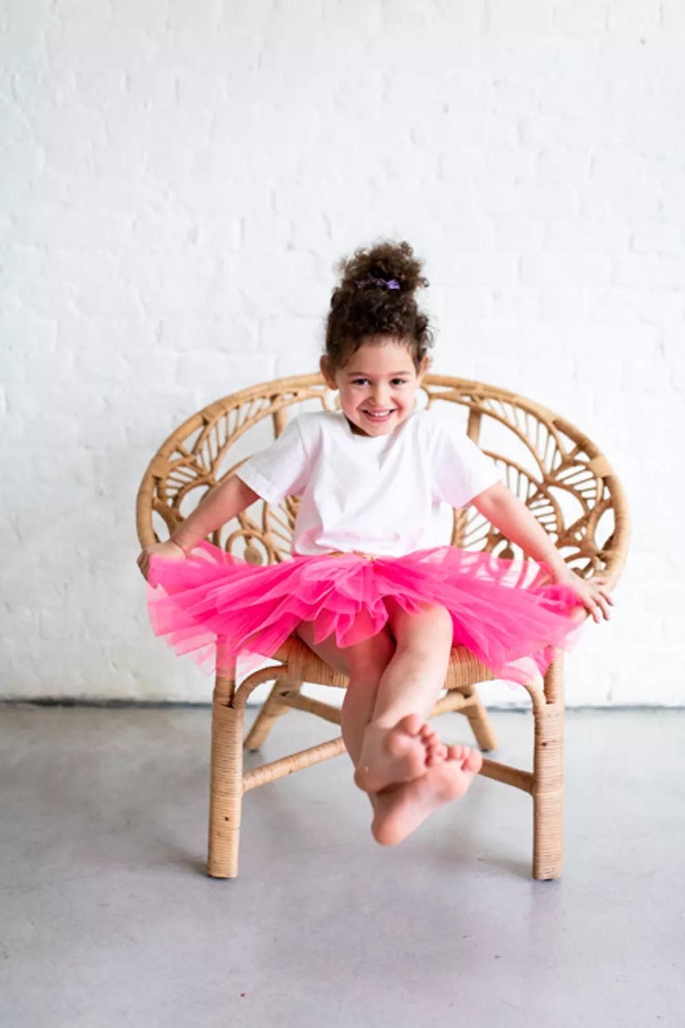 Tutu jupe en tulle rose fluo 1-3 ans 4