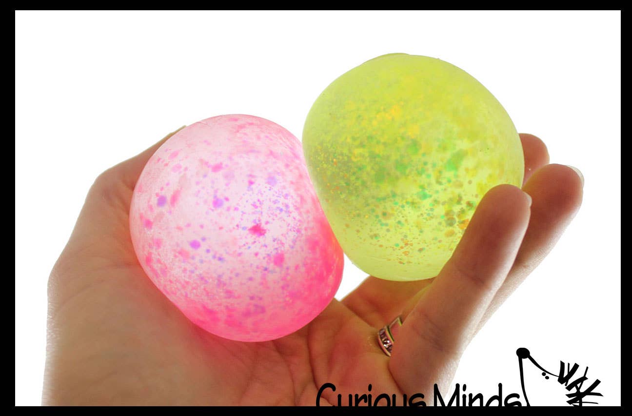 Balle anti stress épaisse à paillettes et à gel 4
