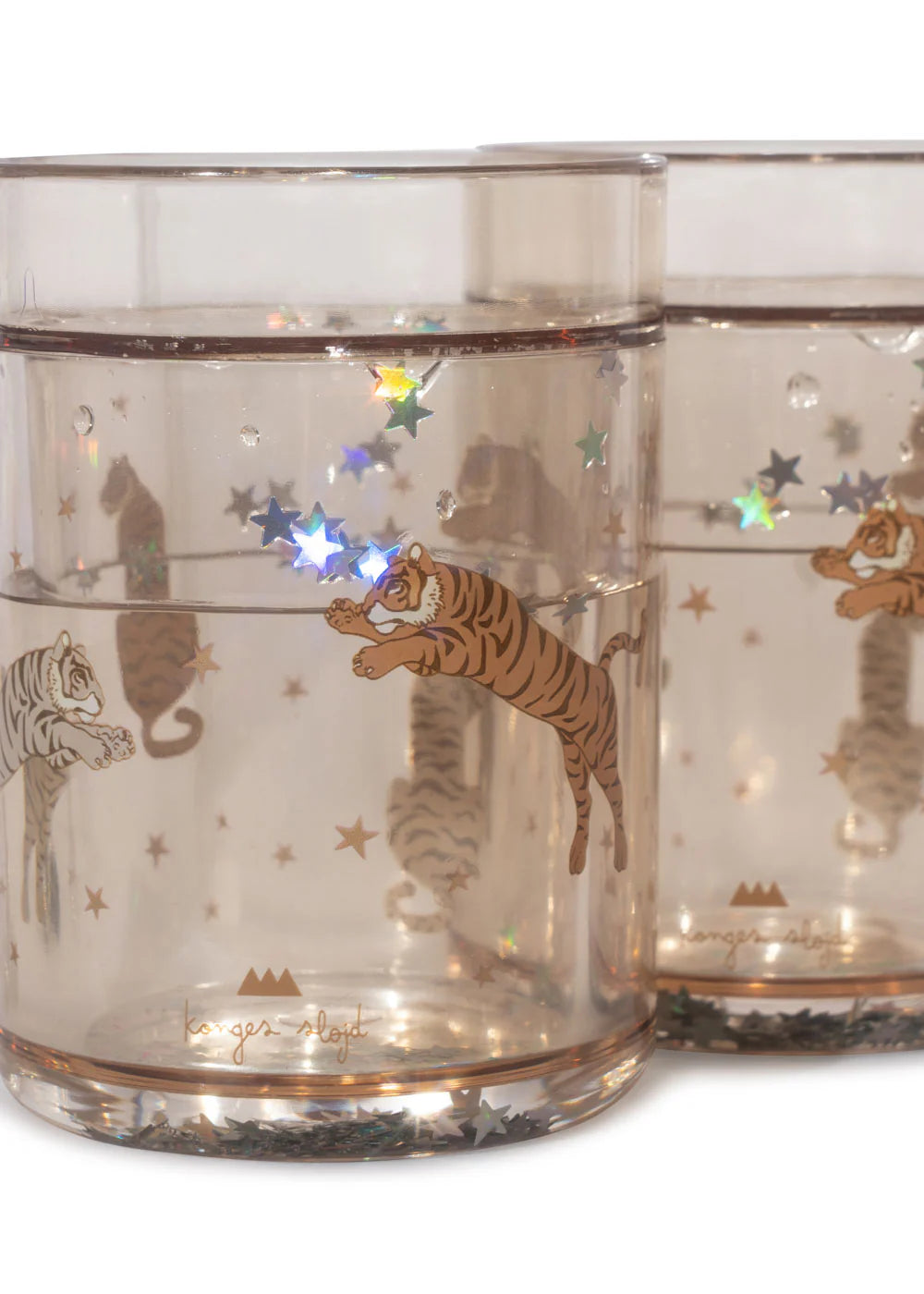 Gobelets / verres à paillettes x 2 - Tigre