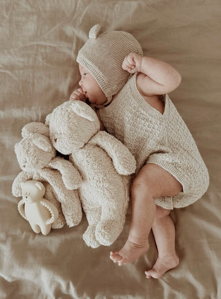 Peluche Sensorielle Petit Ourson Moonie — sable