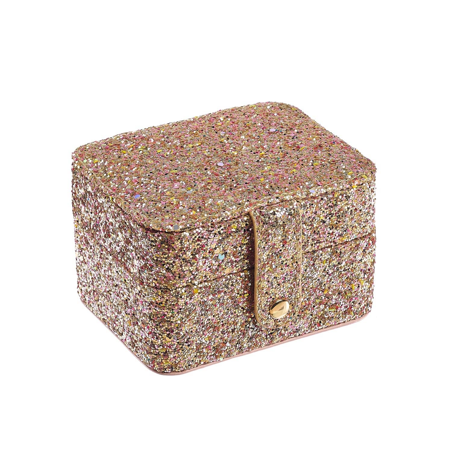 Boîte à bijoux en or pailleté confetti