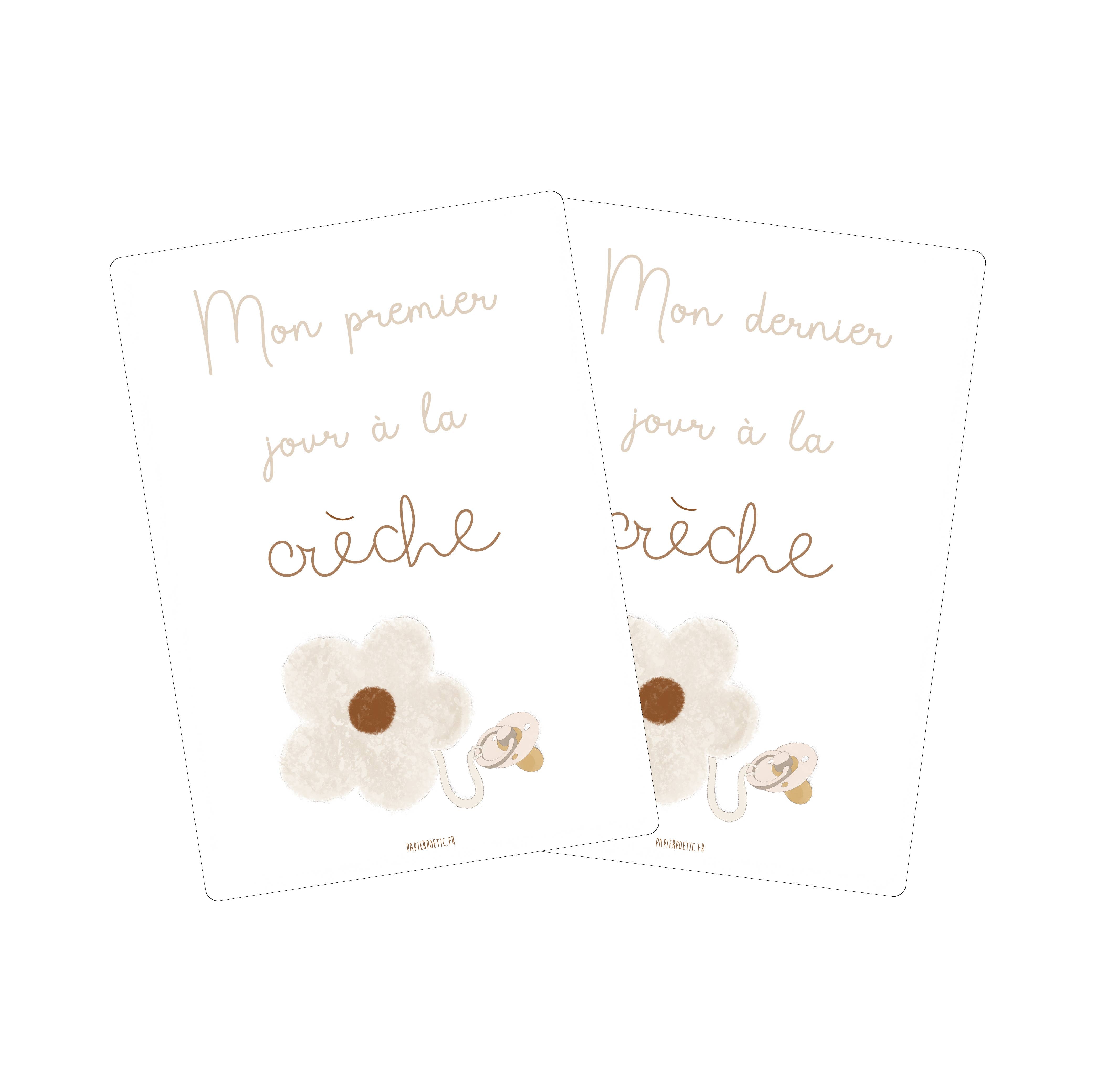 Cartes Souvenirs de Crèche “Fleur"