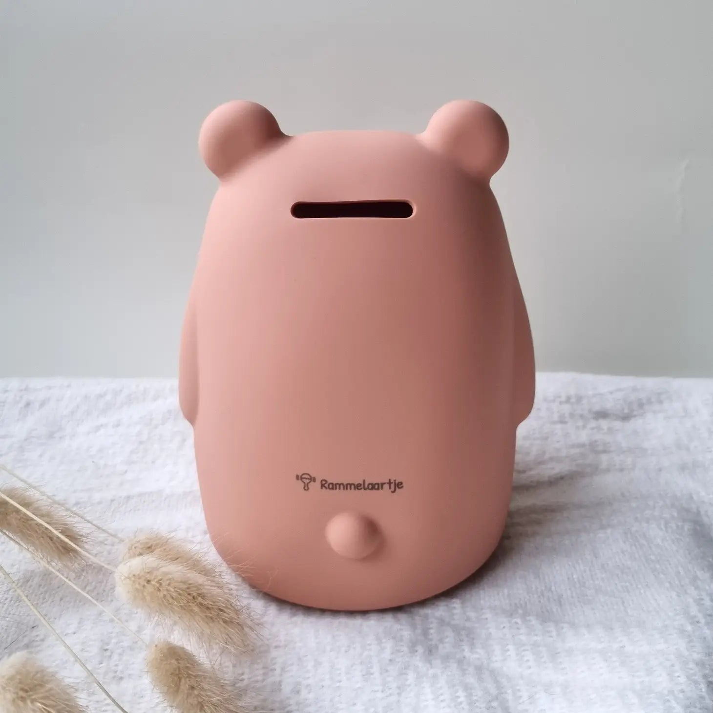Tirelire souple en silicone ours rose 2