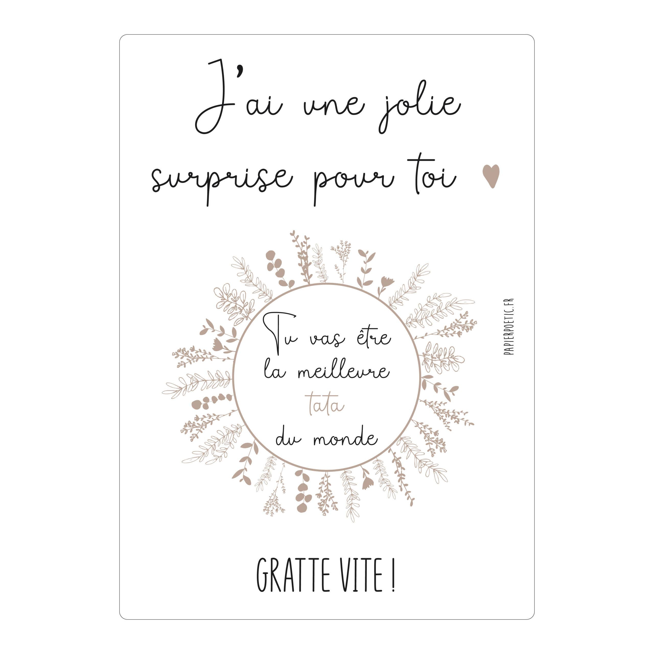Carte à gratter “tata”