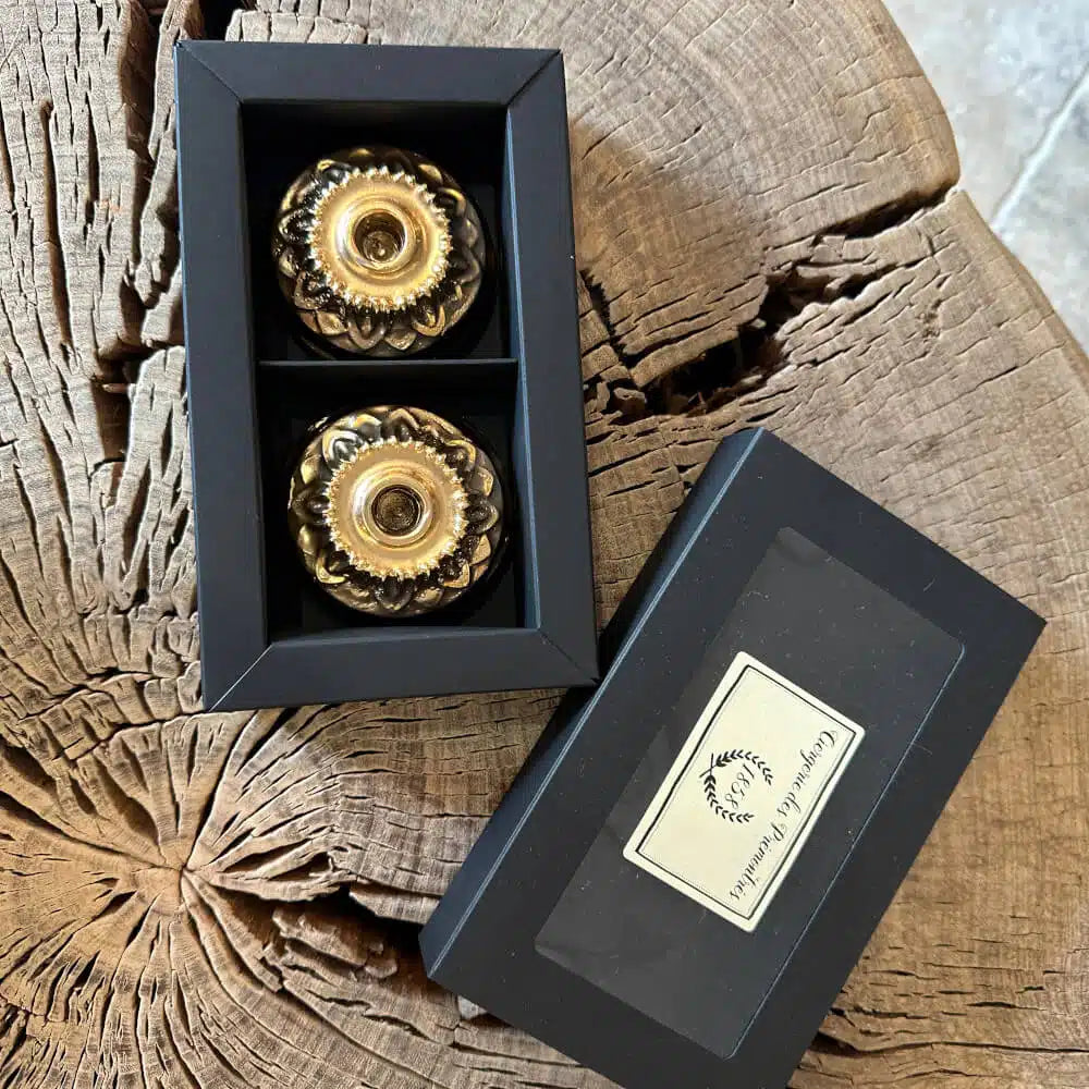 Coffret de 2 bougeoirs fleuriste — Vert Angla