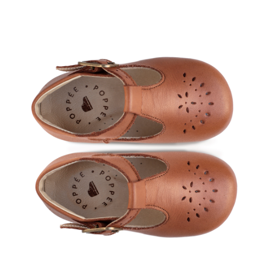 Poppée : Chaussures salomé Milton Savana whisky cuir à boucle 3