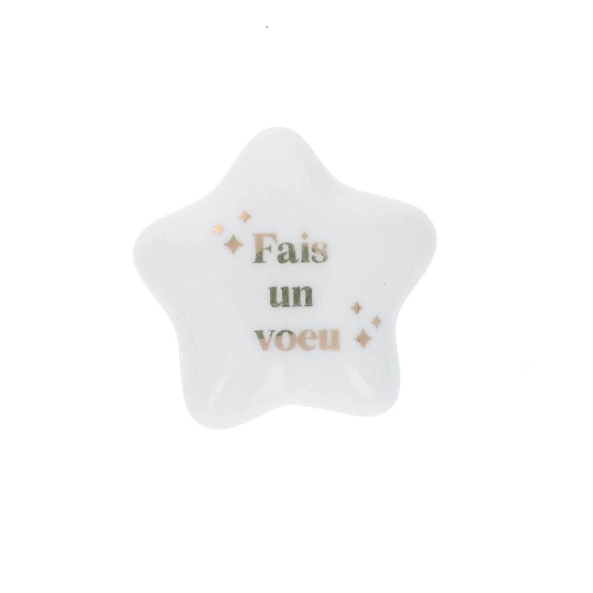 Etoile en porcelaine  "fais un voeu" gold