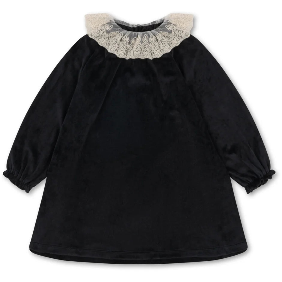 Robe venola Konges Slojd Velours Noir — 2 ans