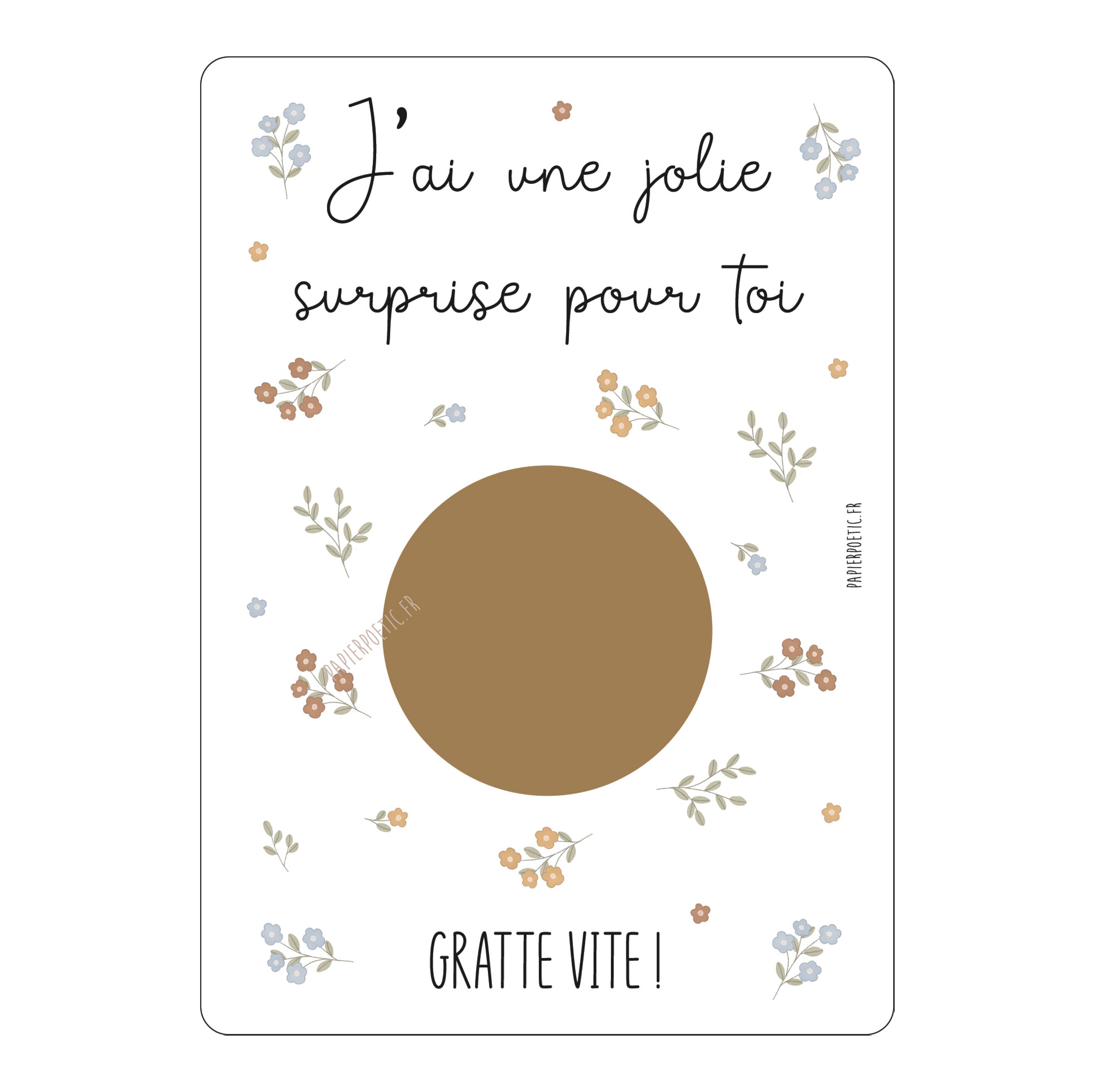 Carte à gratter “échographie”  Fleurs 2