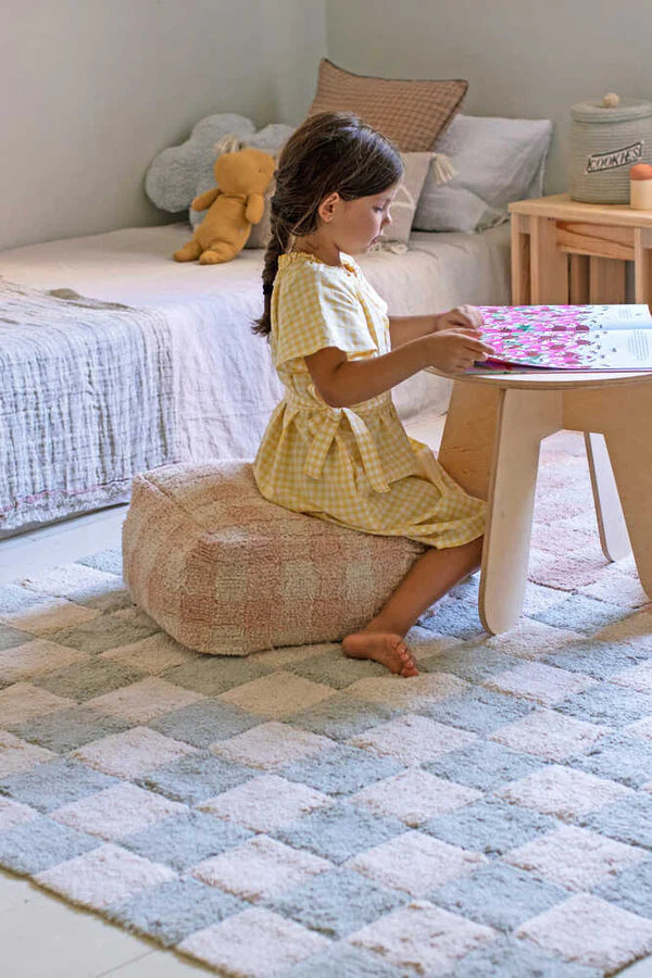 Pouf vichy rose 4