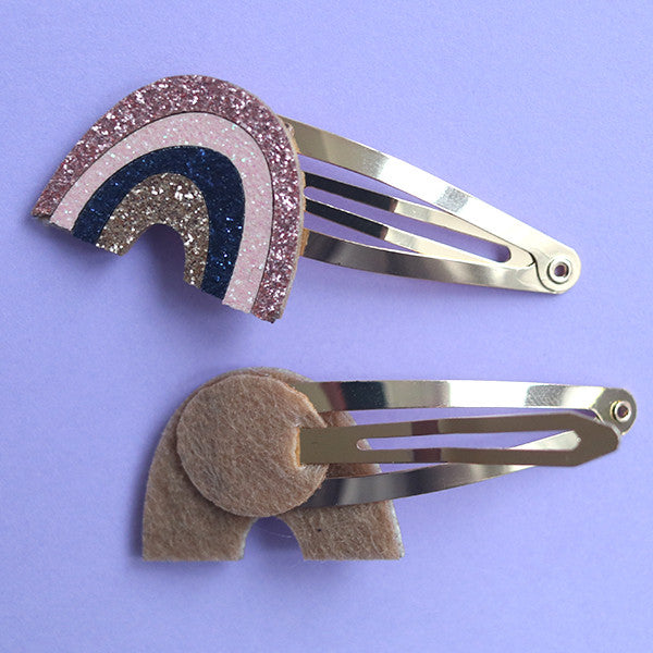 Barrettes cheveux - arc-en-ciel et koala 3