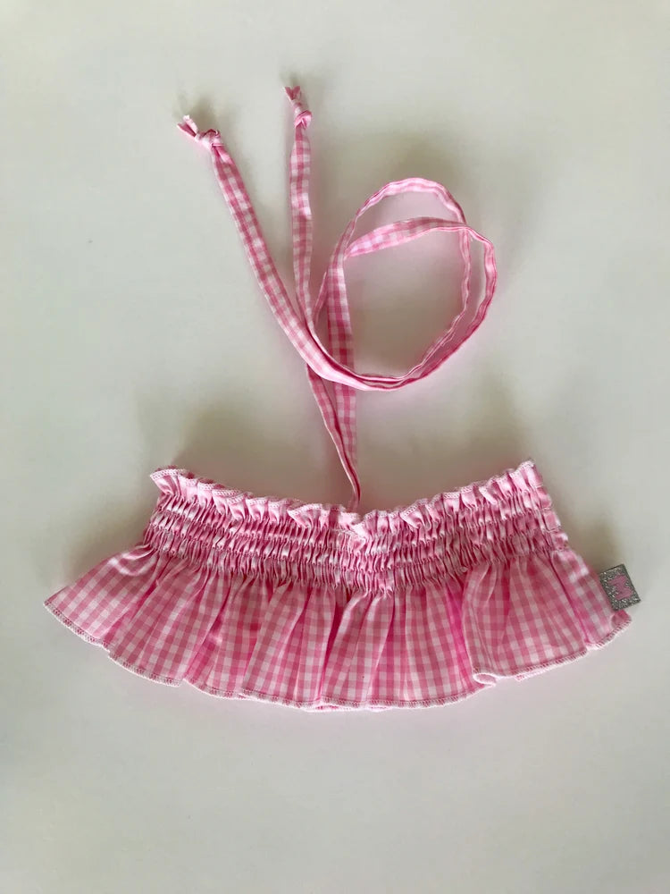 Haut de maillot vichy rose 3