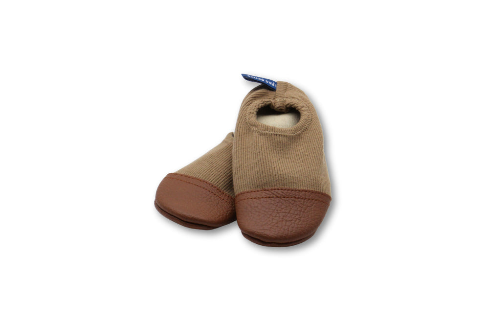 Chaussons Les Pas Petits Jersey noisette — 18-20