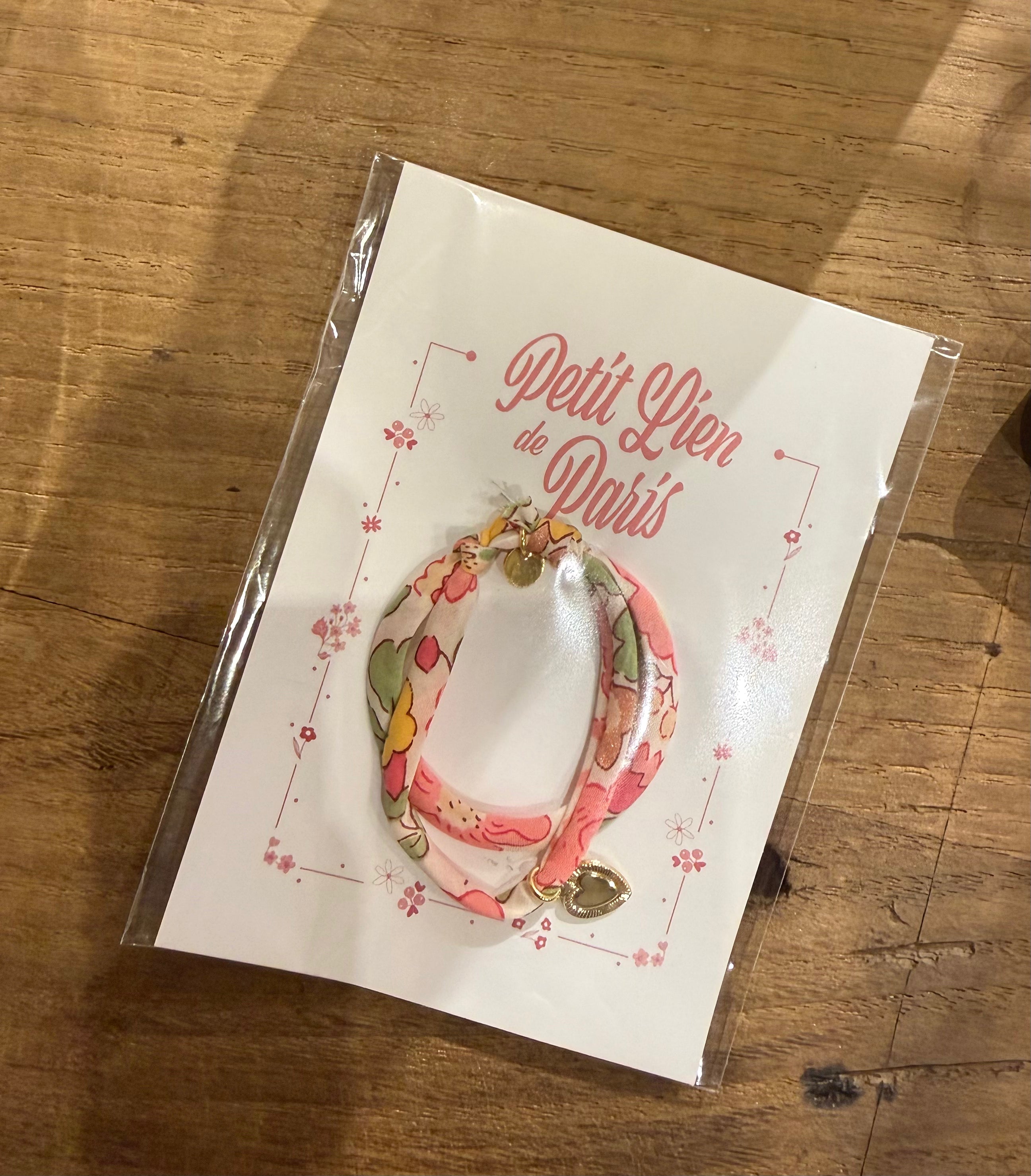 Bracelet Liberty coulissant rose coeur doré