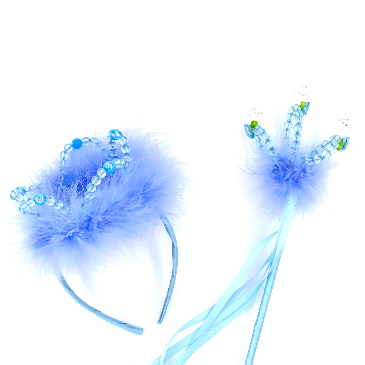 Serre Tête Perles Bleu 2