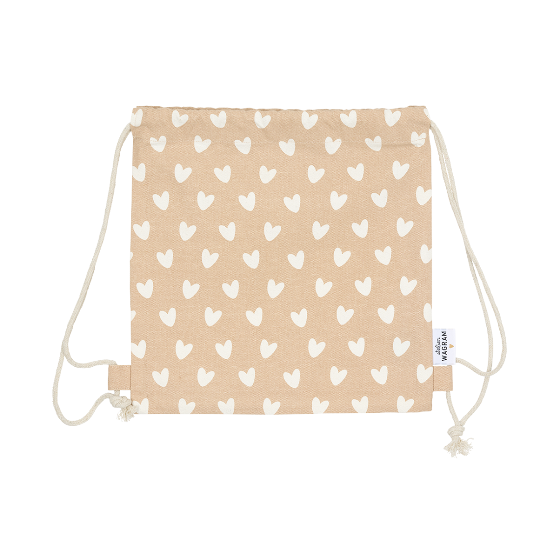 Sac à cordons Coeurs nougat 2