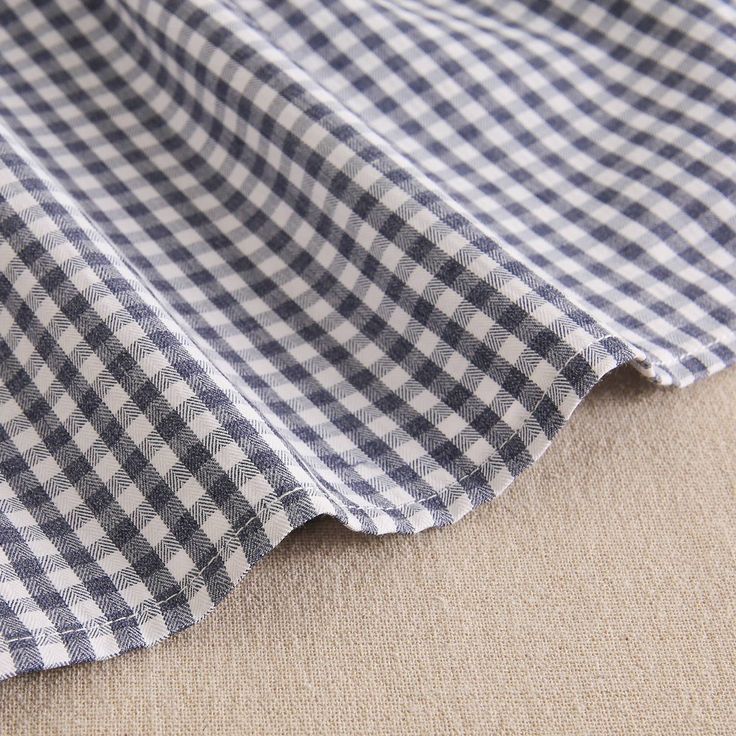 Blouse à manches longues à carreaux bleu et blanc Vichy pour fille 6
