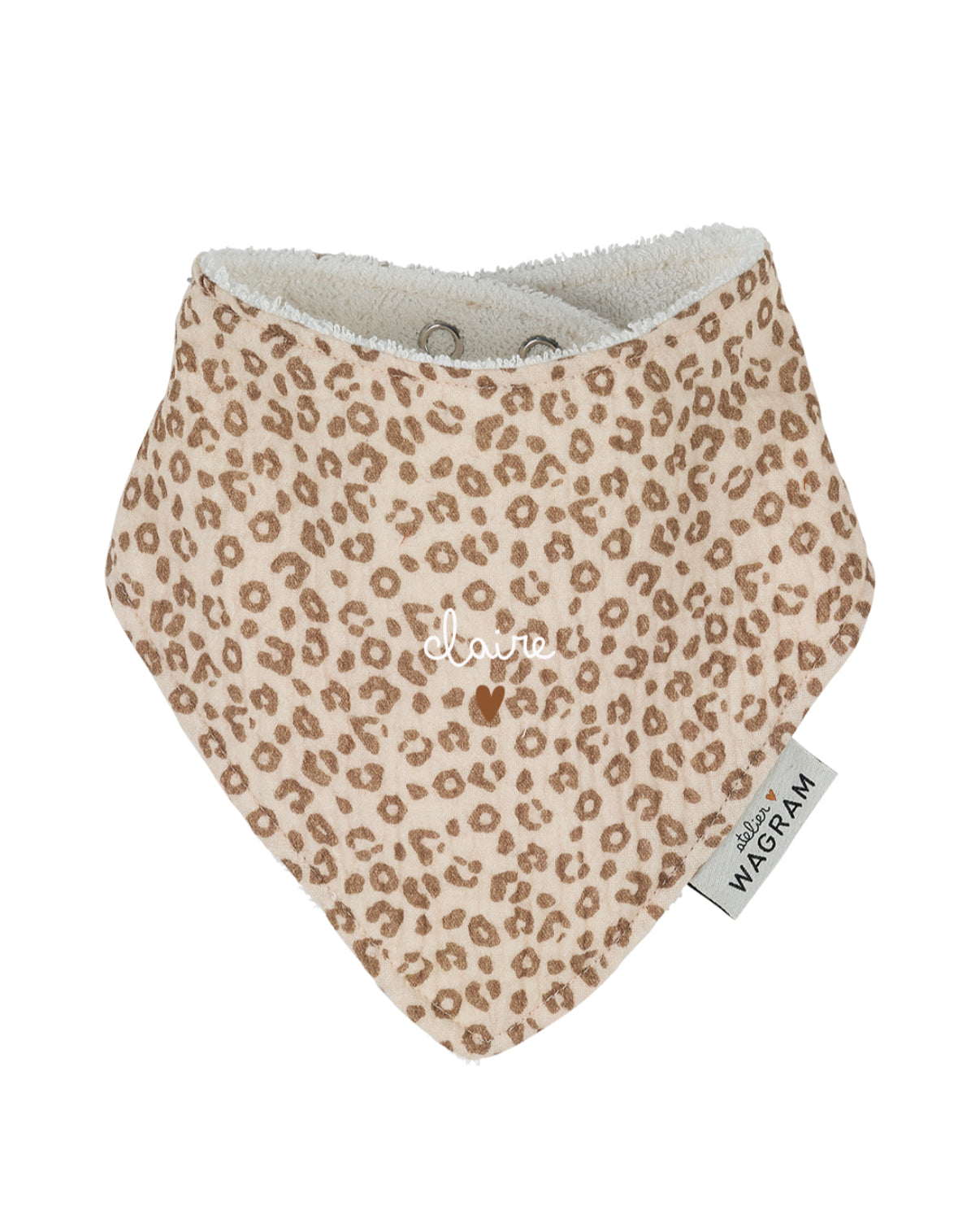 Bavoir Bandana gaze léopard