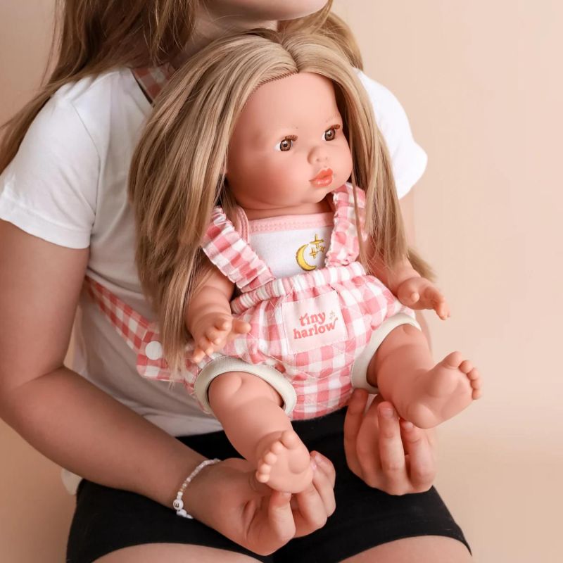 Porte bébé pour poupée Vichy Rose 2