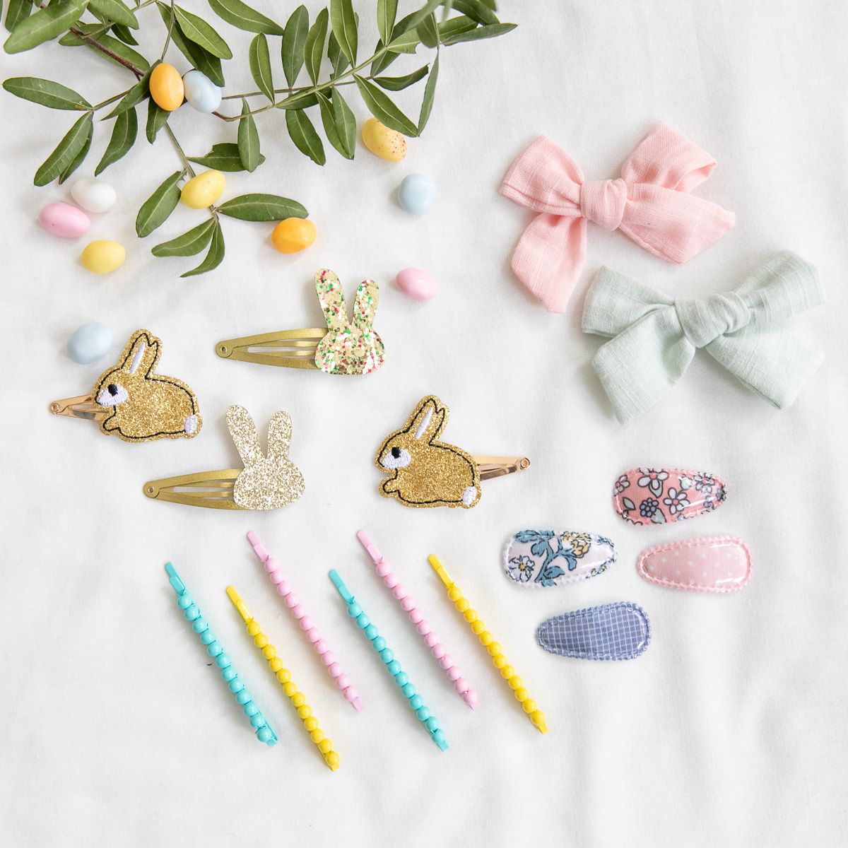 Duo de barrettes lapin doré 2