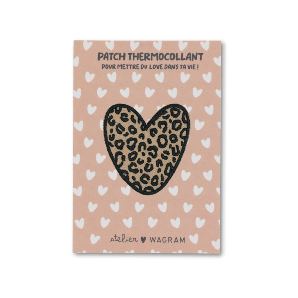 Patch brodé thermocollant — leopard-beige
