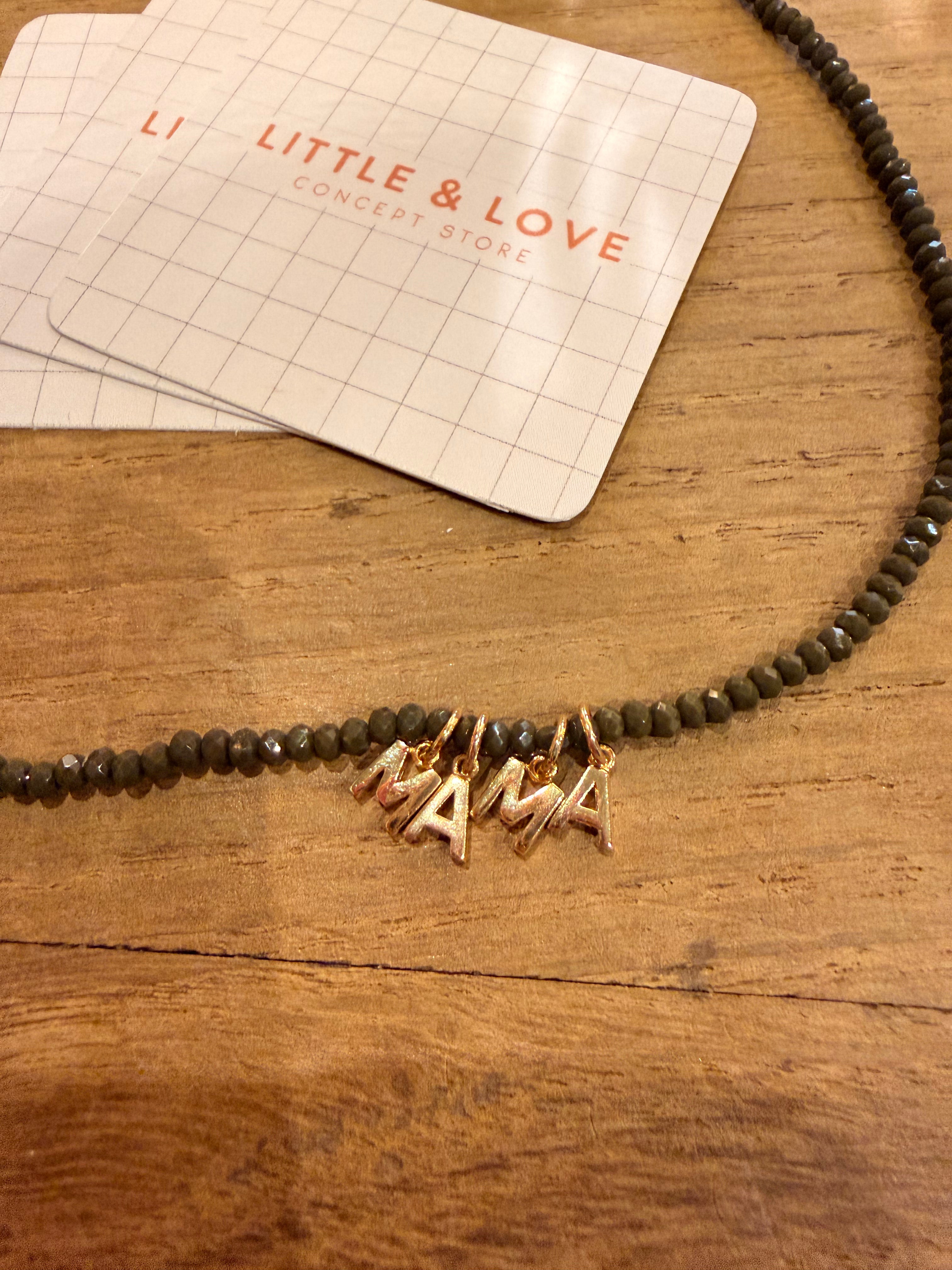 Collier Odette Kaki MAMA doré 2