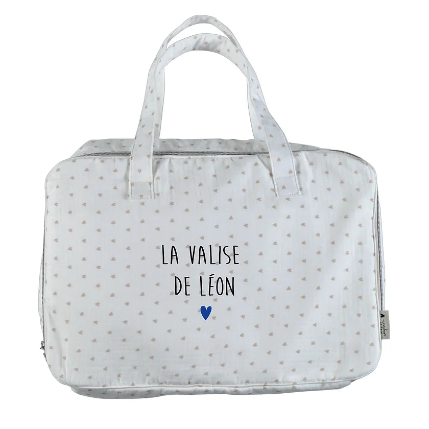 Valise de naissance gaze de coton — Petits coeurs