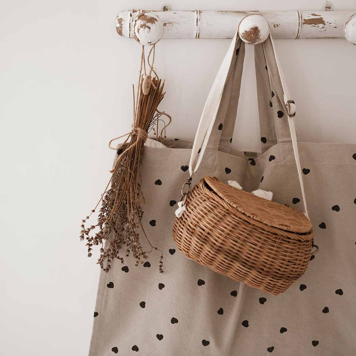 Sac cabas coeurs noirs 2