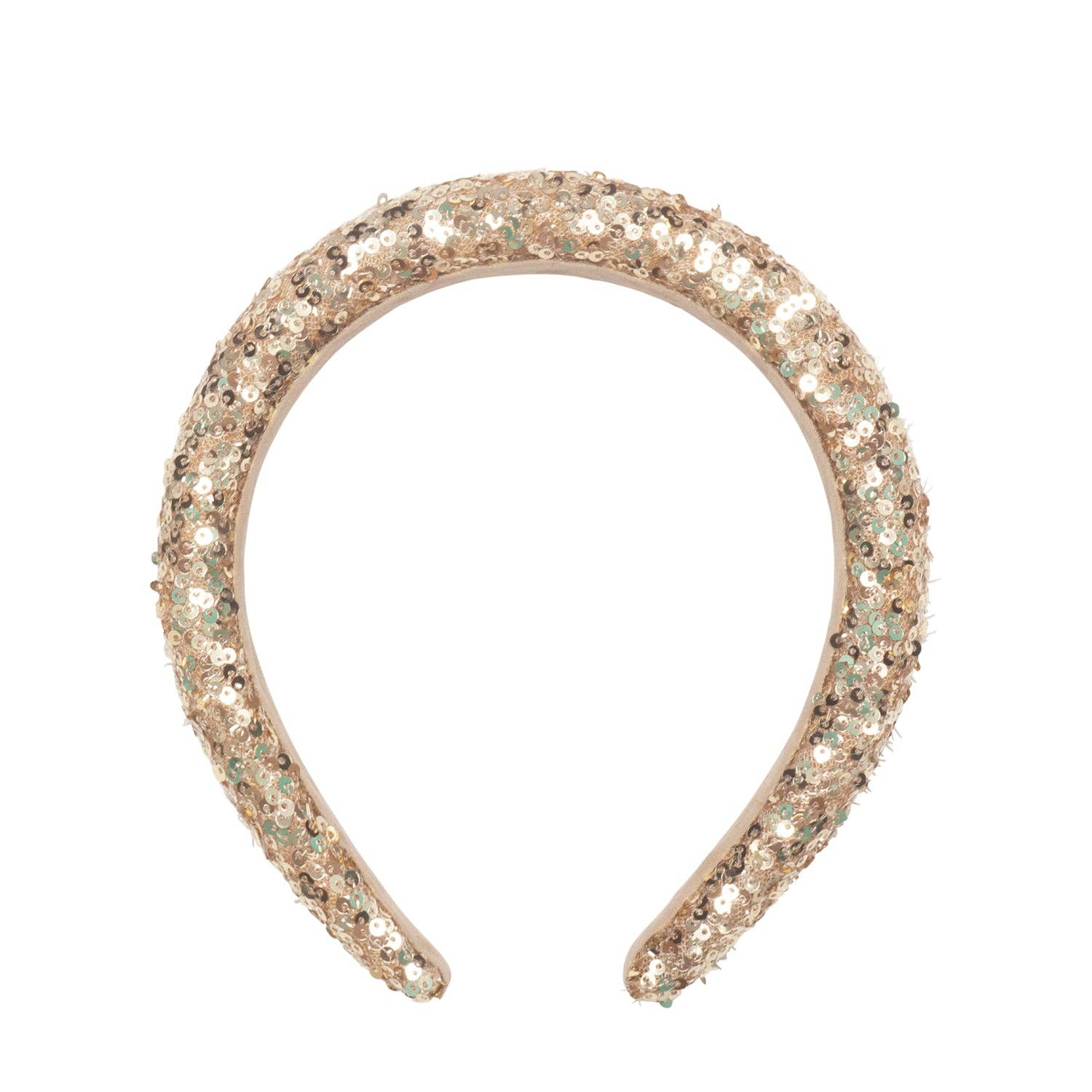 Bandeau rembourré à paillettes dorées