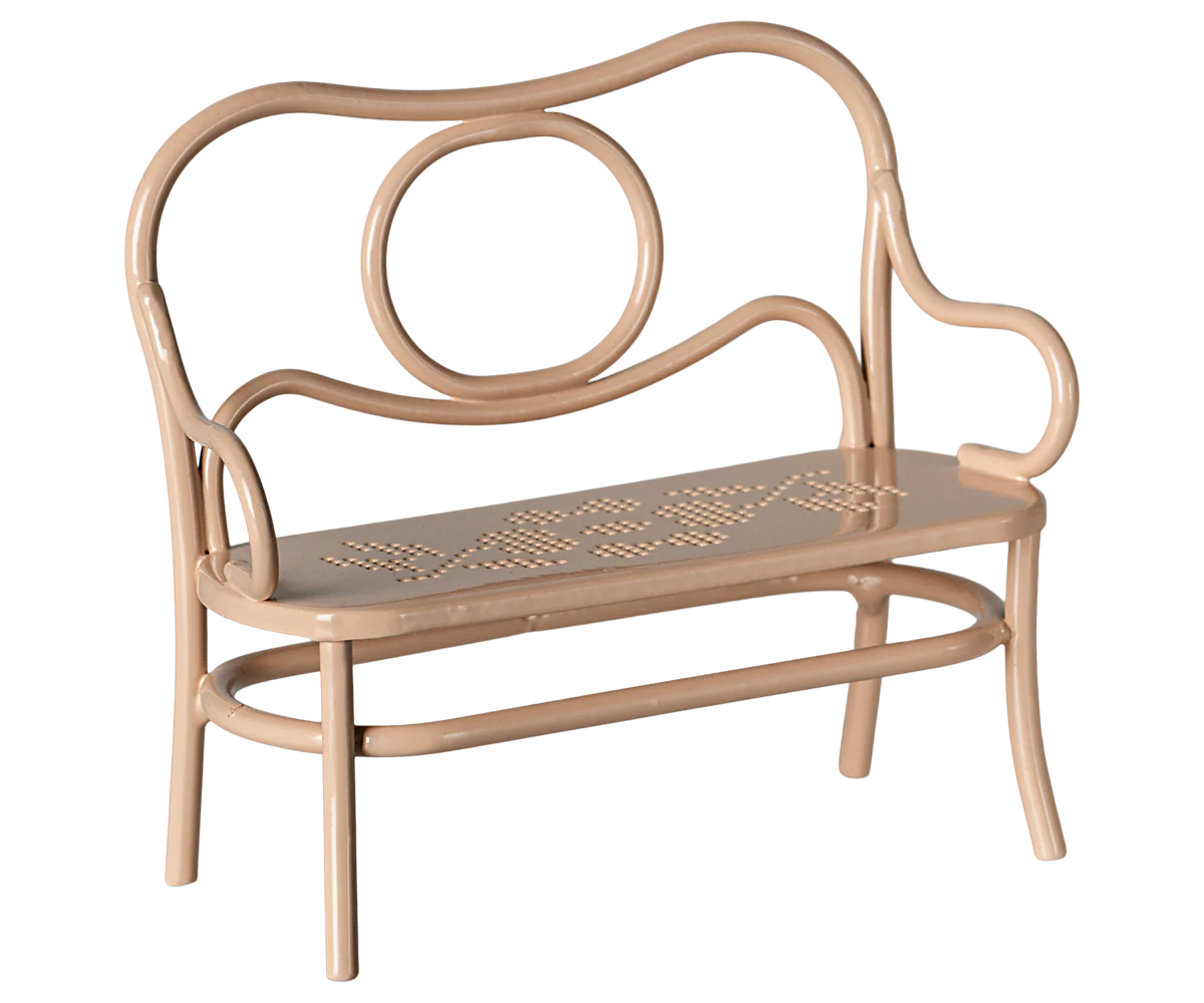 Maileg :  Table à café et banc, Souris, Grande - Rose pâle 2
