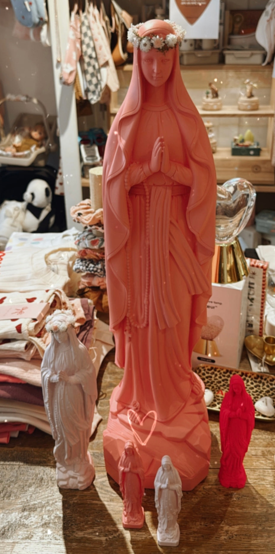 Grande Vierge couronne fleuri 60 cm 💒 2